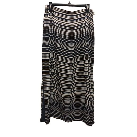 Rena Rowan Women’s Blue and White Horizontal Striped Long Skirt Size 12 - Picture 1 of 7